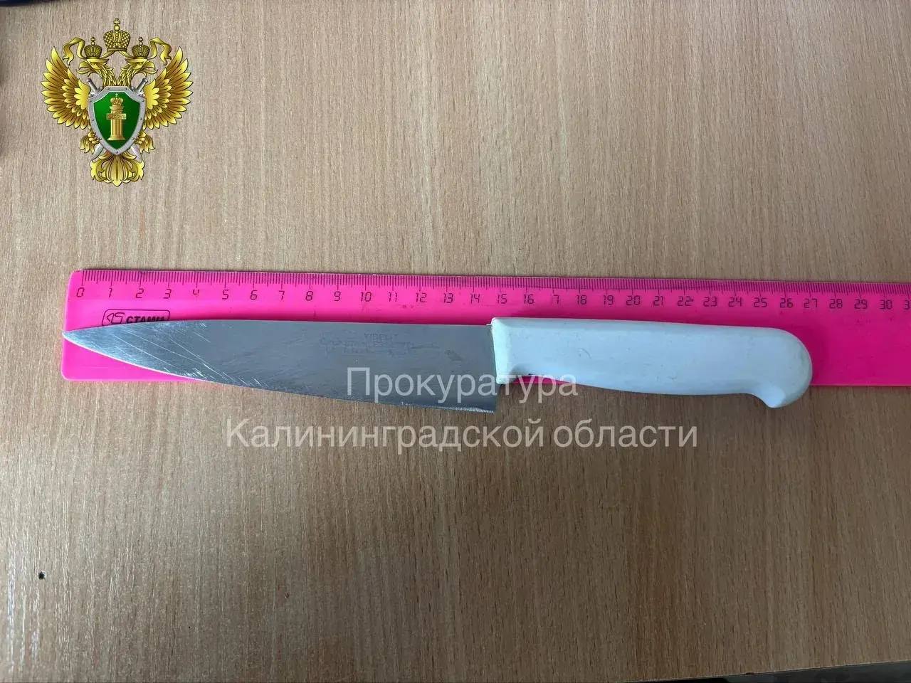 Мужчина с кухонным ножом напал на бывшую жену и сына под Гвардейском из-за фоток