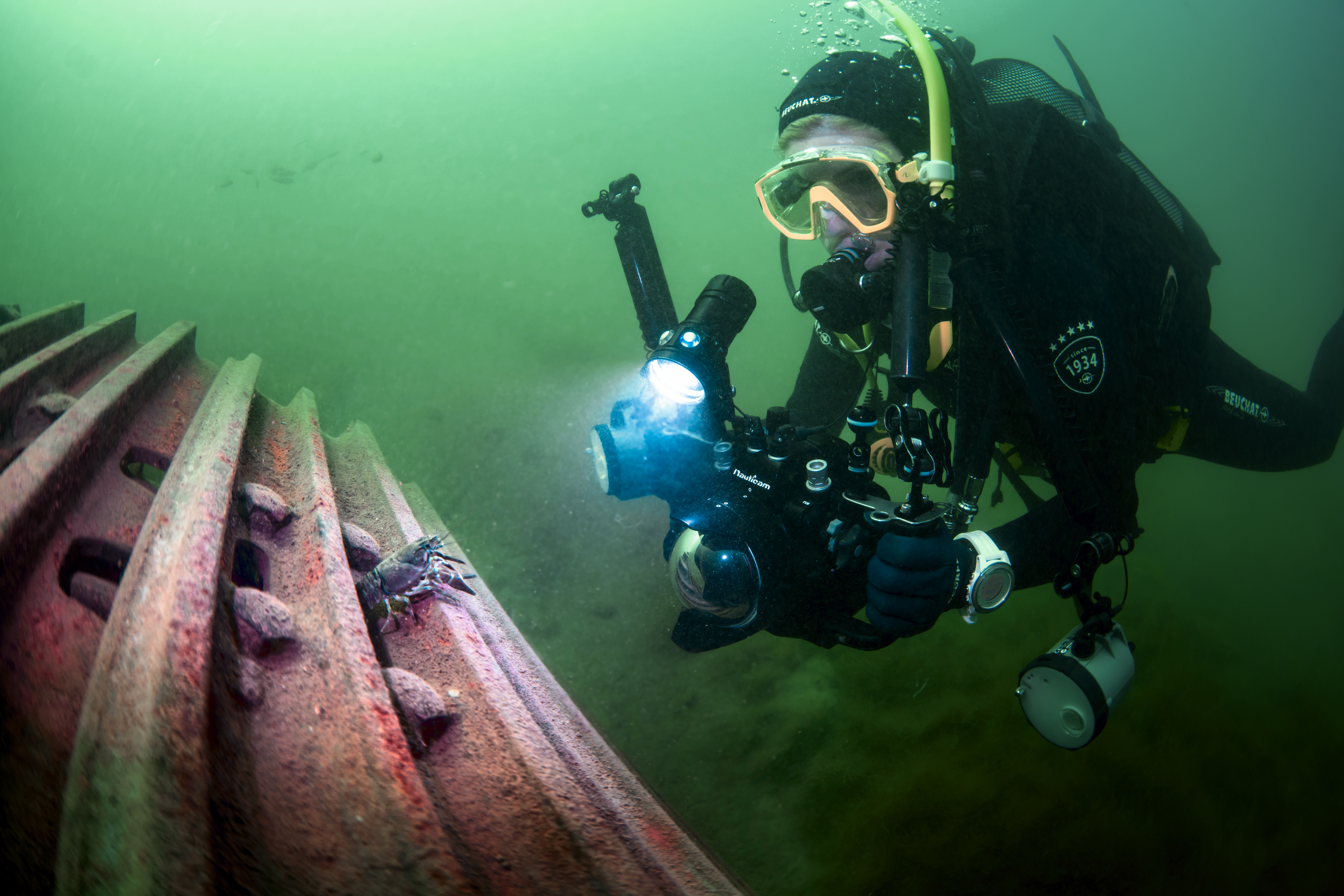 Подводная экспозиция парка «Янтарный» разместилась на глубине от 10 до 21 метра