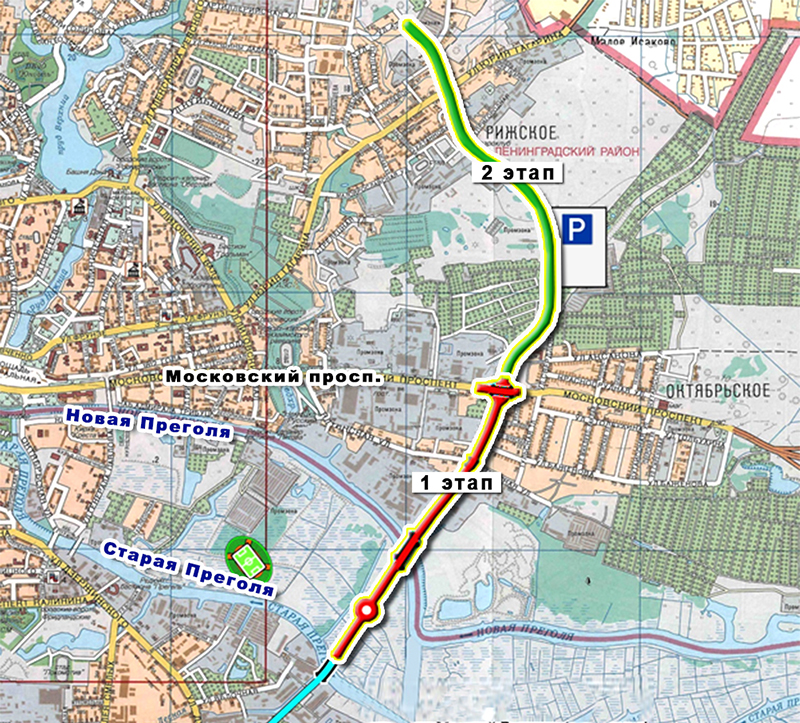 Восточная эстакада калининград подробная схема 3 этап
